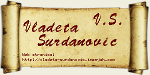 Vladeta Surdanović vizit kartica
